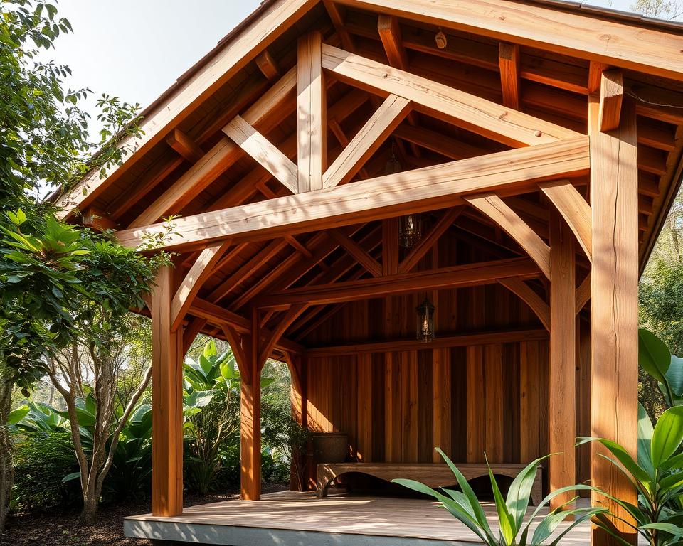 Holz-Pavillon Sonderanfertigung im Garten