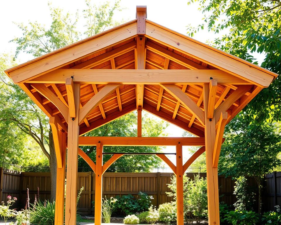 Holzpavillon Materialien und Konstruktion