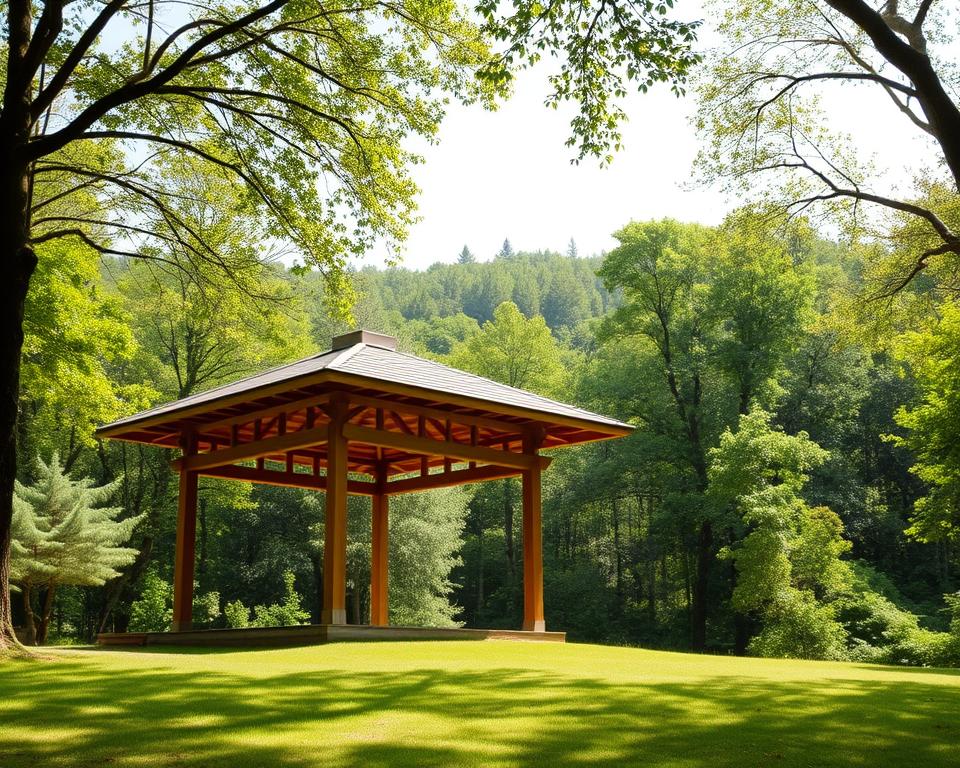 Standortwahl für Holz-Pavillon