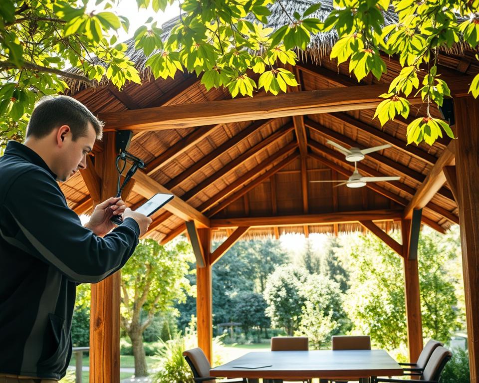 Sicherheitssysteme Wartung Holzpavillon